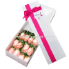 Caja con 12 rosas rosadas