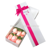 Caja con 6 rosas rosadas