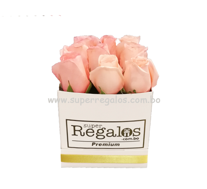 Caja cuadrada con rosas 9 rosas Rosadas – SuperRegalos: Envió de flores y  regalos a domicilio en Santa Cruz – Bolivia