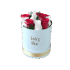 Caja redonda con 12 rosas