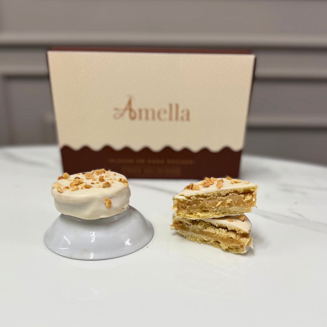 Alfajor marplatense con relleno de bono o bon